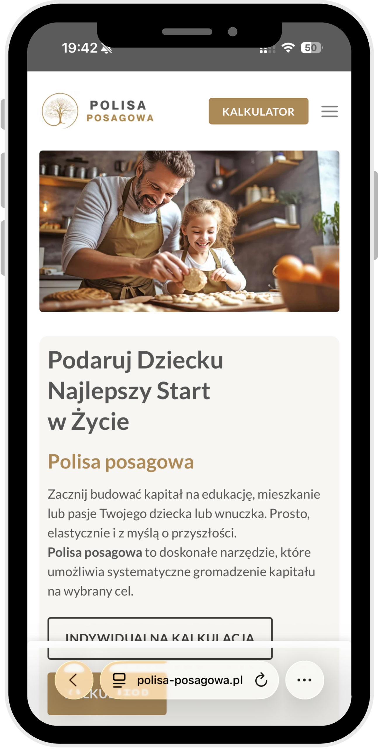 Responsywna strona internetowa pokazana na telefonie